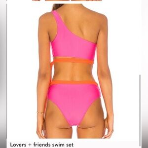 Lovers + Friends Retro Pink and Orange swim set XS